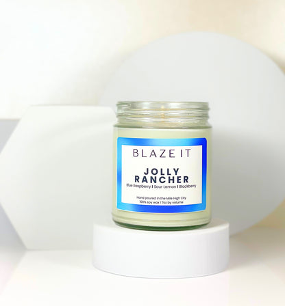 Blue Jolly Rancher Candle