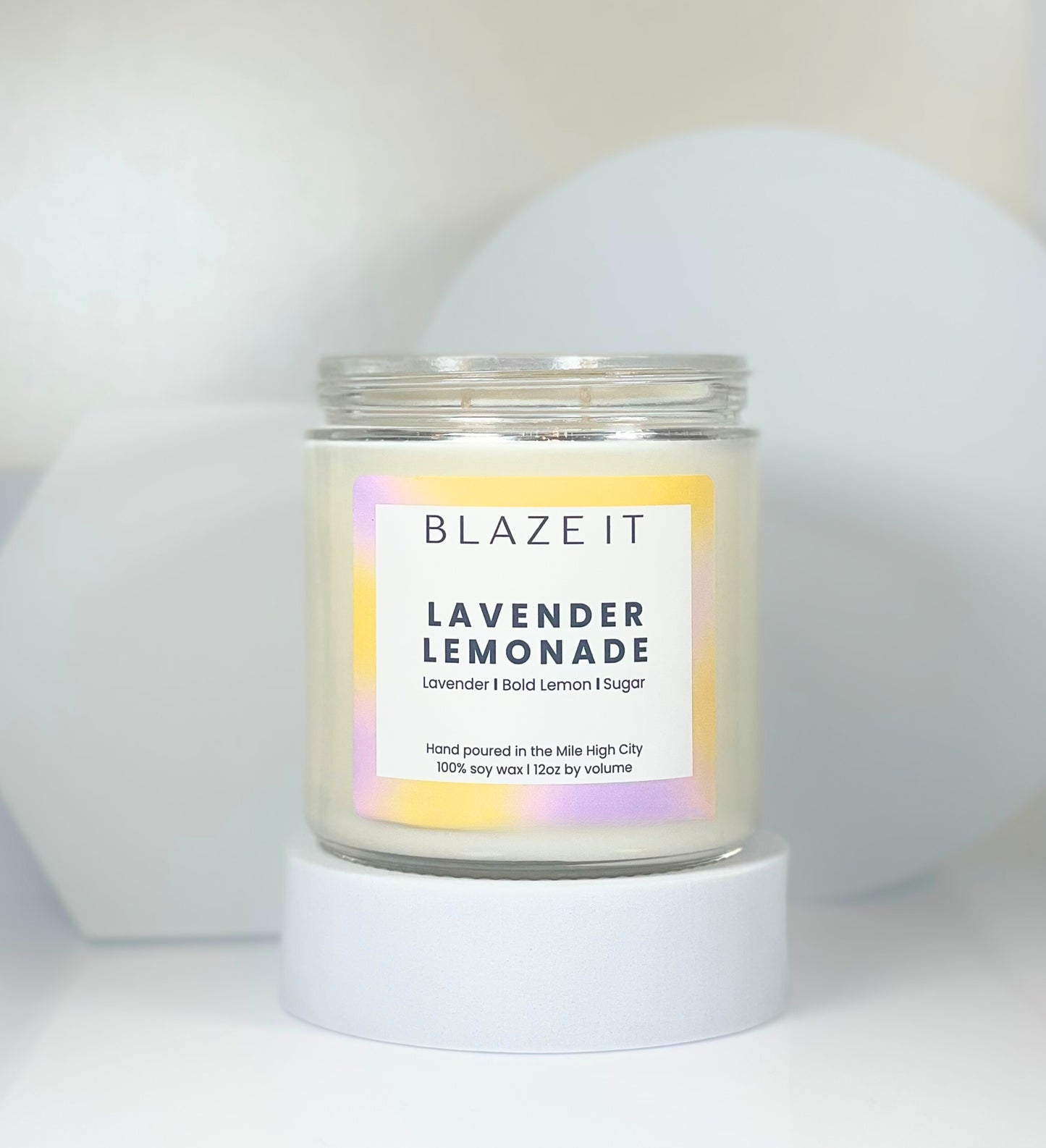 Lavender Lemonade 12oz double wick candle with notes of Lavender, Bold Lemon and Sugar