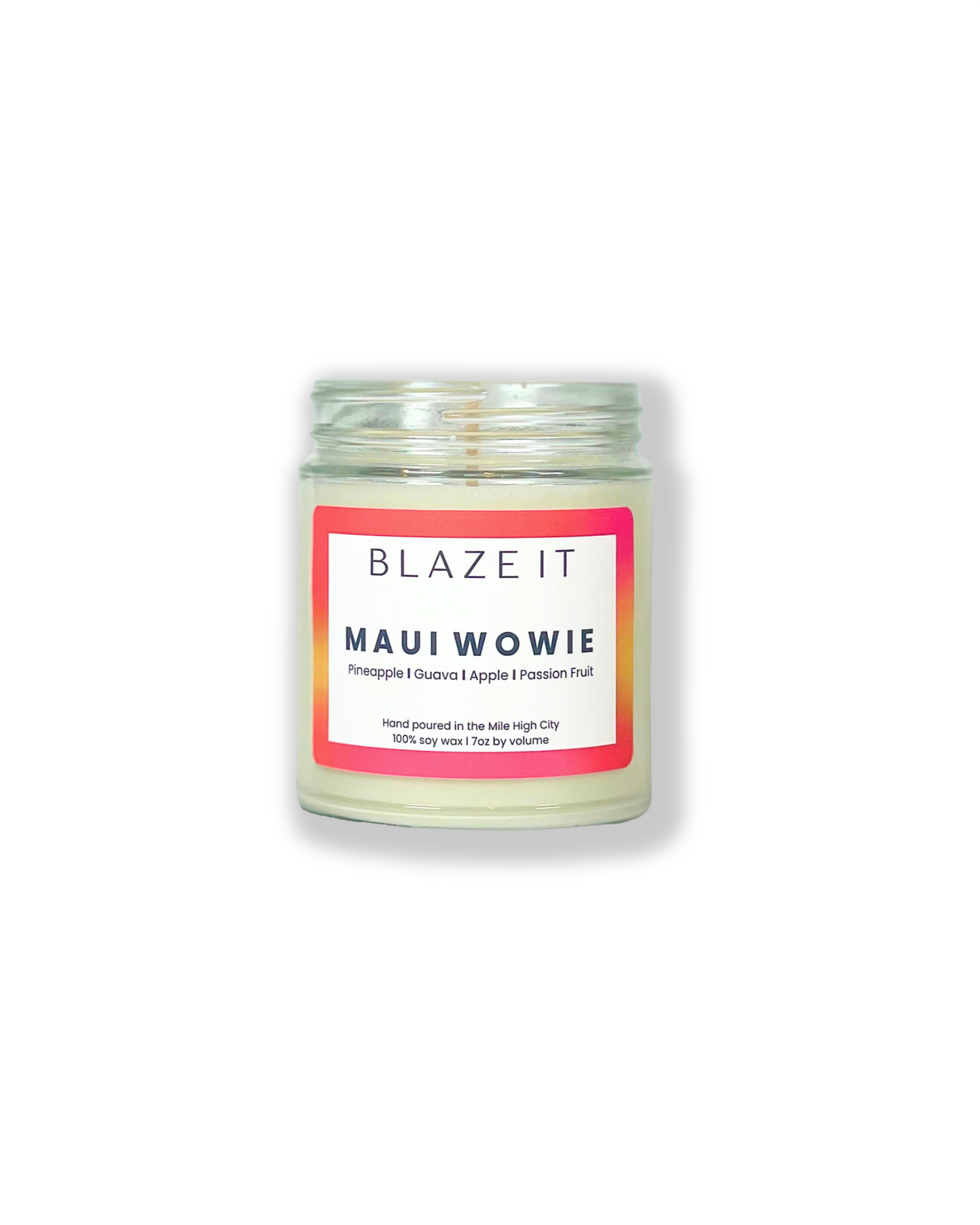 Maui Wowie candle with notes of PIneapple, Guava, Apple and Passion Fruit l Blaze It Candle Co