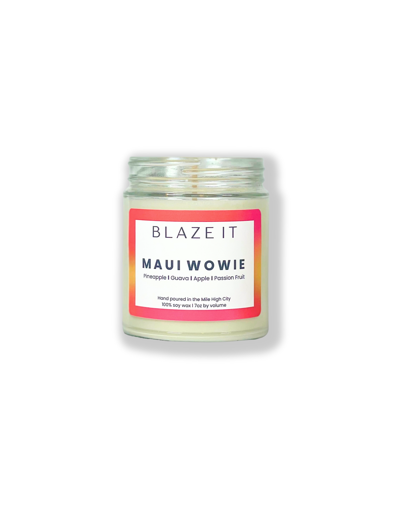 Maui Wowie candle with notes of PIneapple, Guava, Apple and Passion Fruit l Blaze It Candle Co